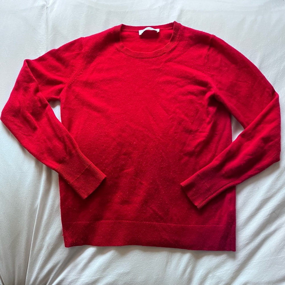 EVERLANE Red Cashmere Crewneck Sweater - S